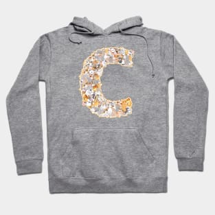 cat letter c (the cat forms the letter c) Hoodie